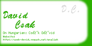 david csak business card